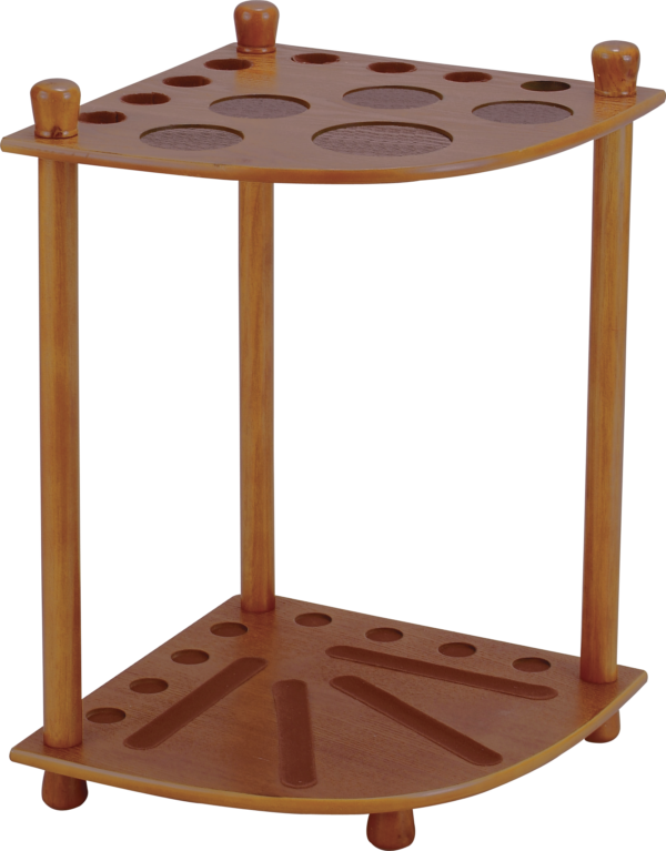 Standard 8 Cue Corner Floor Rack - Honey